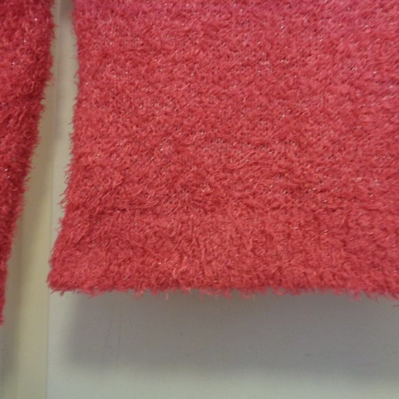 FUZZY WUZZY PINK  METALLIC THREADS TEEN SWEATER 7 - Picture 4 of 6